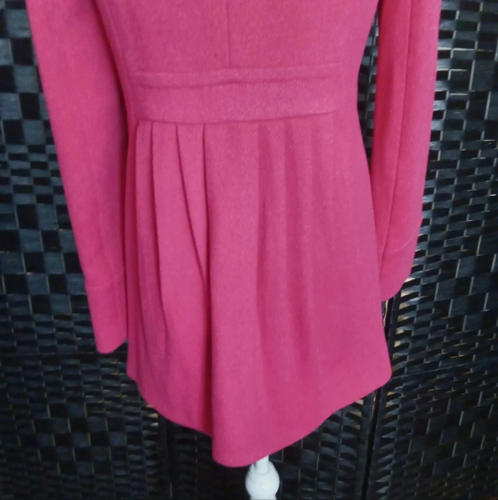 J. CREW Pink Wool Pique Vintage Style Winter Coat In Women's Size 2